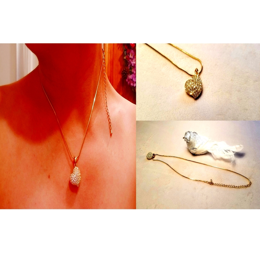 Heart Pendant Necklace/Gold Plated For Women